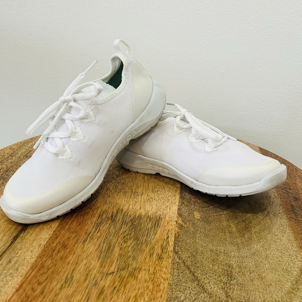 Women's OOFOS Oomg Sport LS White Lace Up Recovery Shoes Sneakers Size 7.5